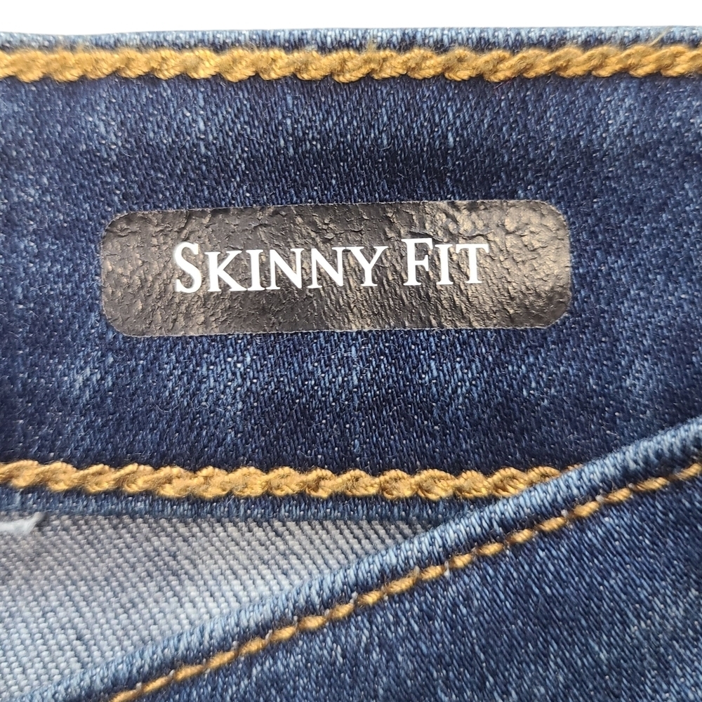 Judy Blue Leopard Patch Skinny Jeans 11/30 Dark Wash Distressed Stretch - Picture 9 of 14